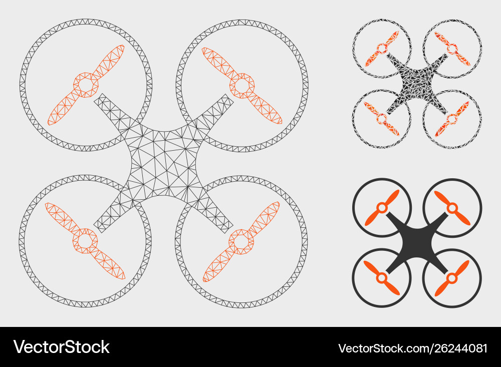Nanocopter mesh network model and triangle Nanocopter mesh network model and triangle vector image