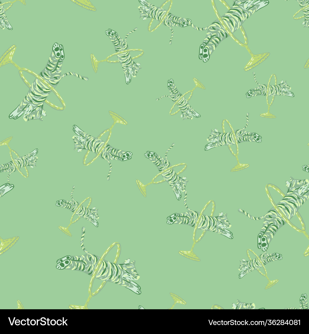 Pastel palette random seamless zoo pattern Vector Image
