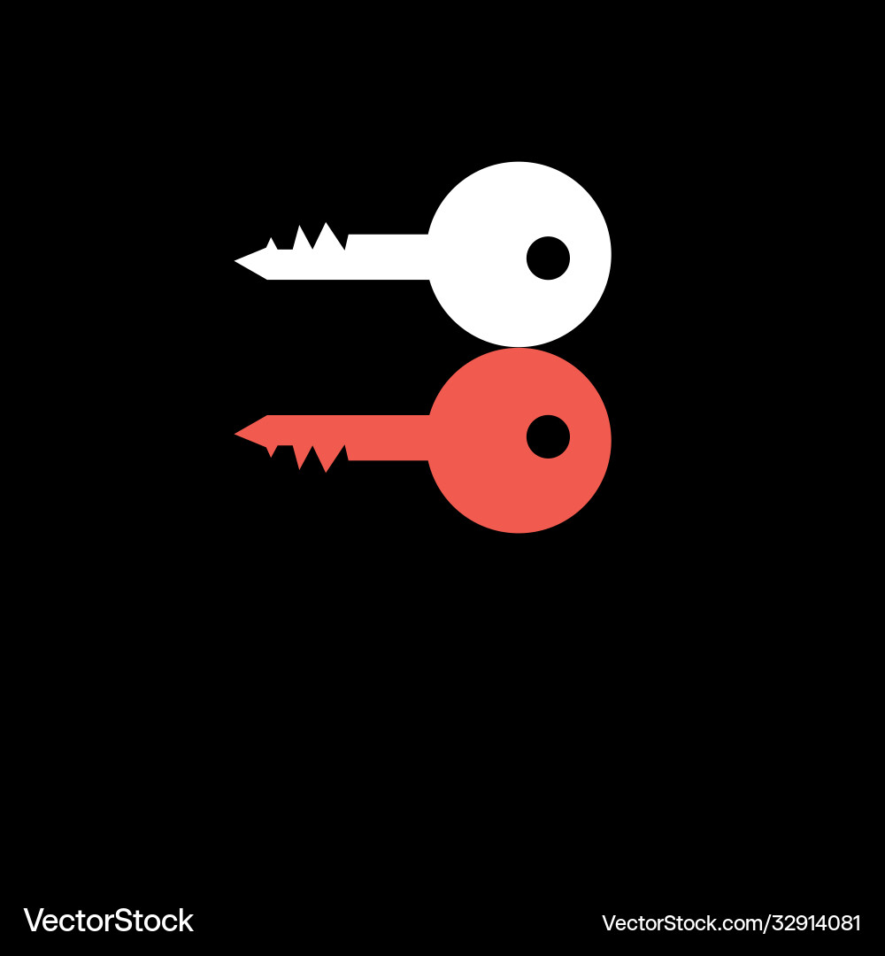 Red and white key to door Red and white key to door vector image