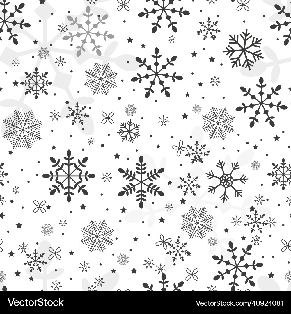 Snowflake simple seamless pattern black snow Snowflake simple seamless pattern black snow Vector Image