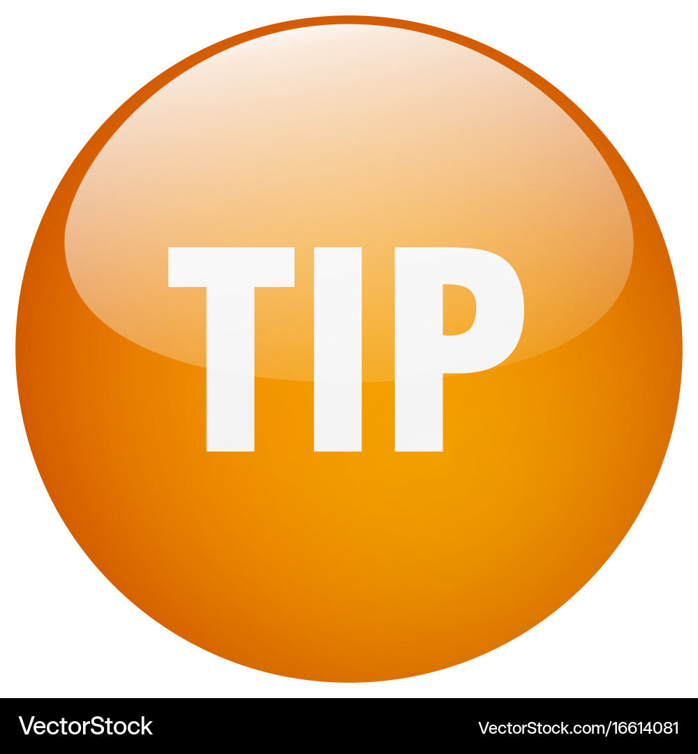 Tip orange round gel isolated push button Vector Image