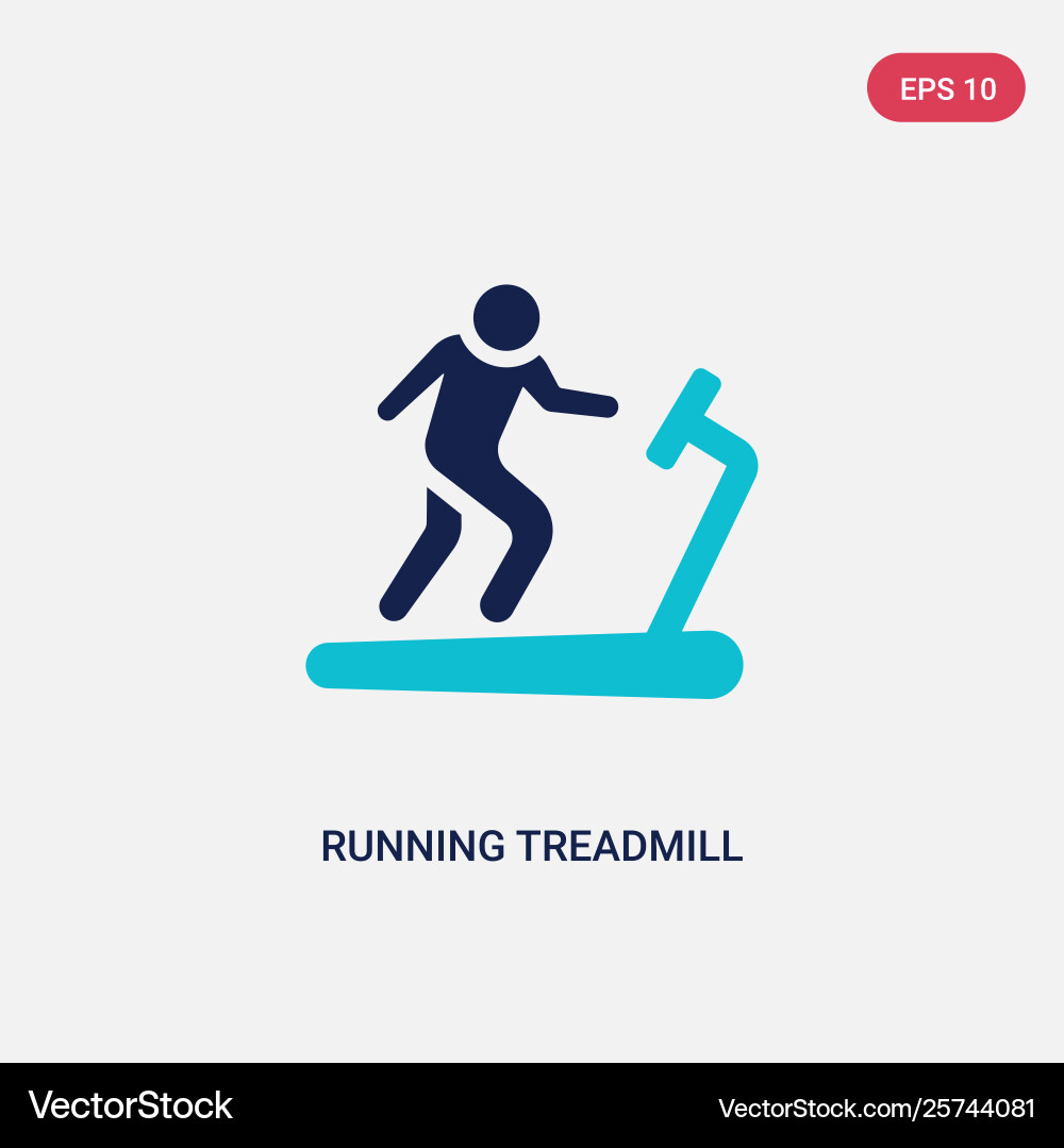 Two color running treadmill icon from gym vector image