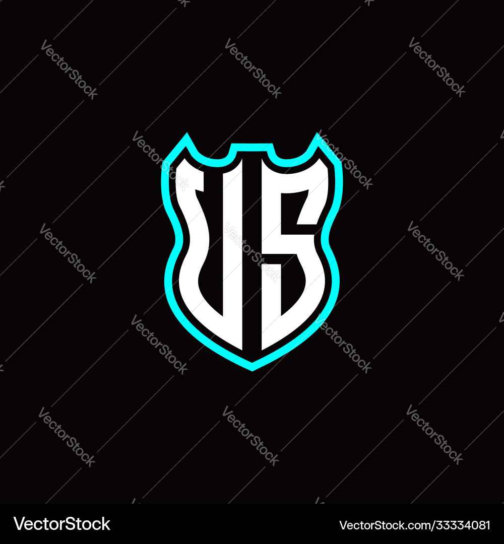 U s initial logo design with shield shape U s initial logo design with shield shape vector image