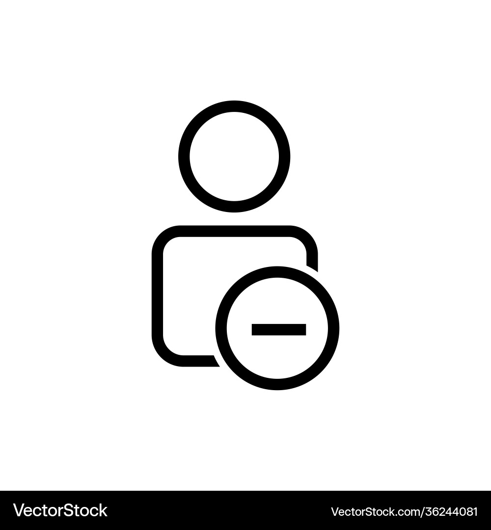 User line icon with remove delete editable stroke User line icon with remove delete editable stroke vector image