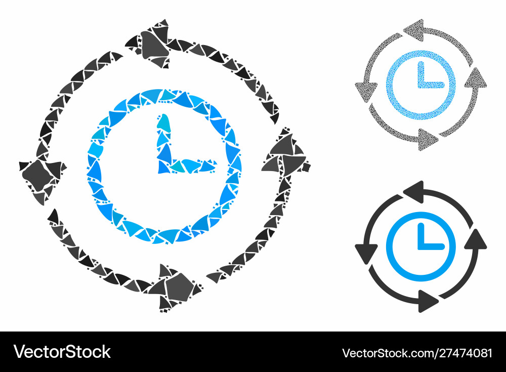 Wayback clock composition icon irregular Wayback clock composition icon irregular vector image