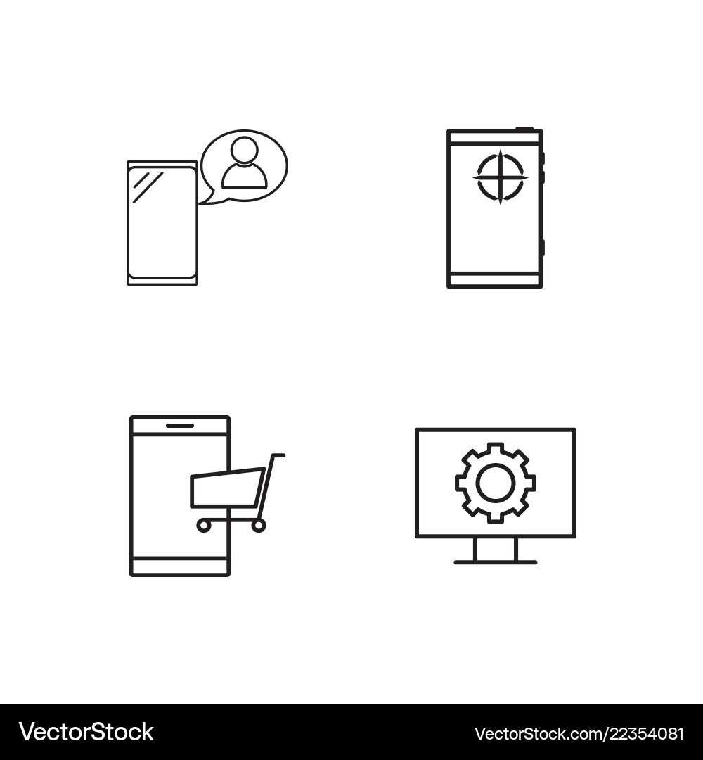 Web simple outlined icons set Web simple outlined icons set vector image