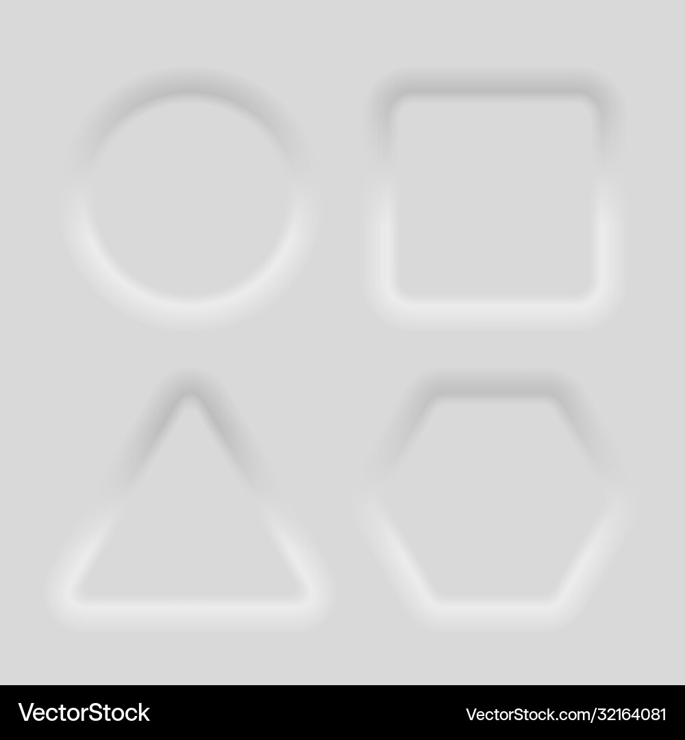 White buttons in neumorphism style White buttons in neumorphism style Vector Image
