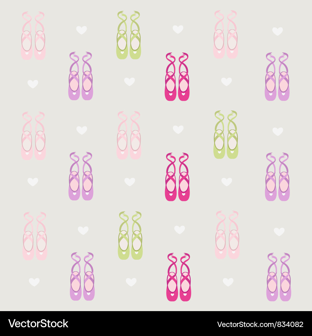 Ballerina Shoes Seamless Pattern vector image