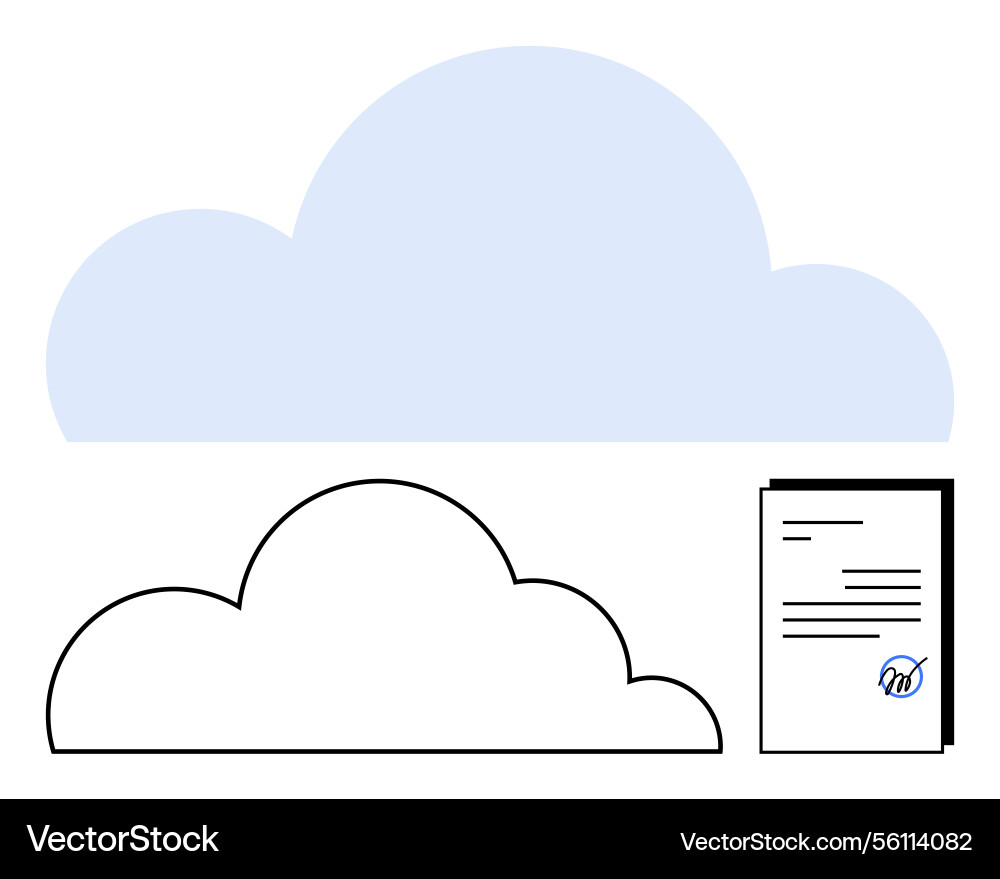 Cloud storage for document management and secure Cloud storage for document management and secure vector image