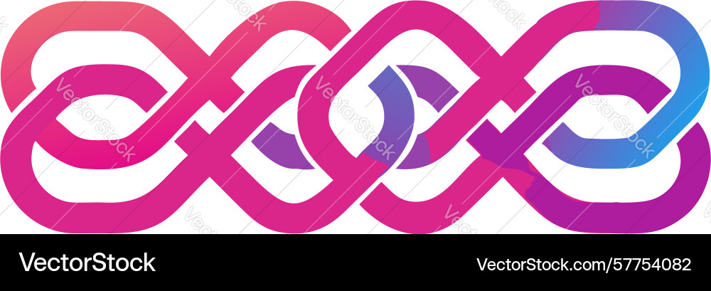 Colorful intertwined loop pattern abstract vector image