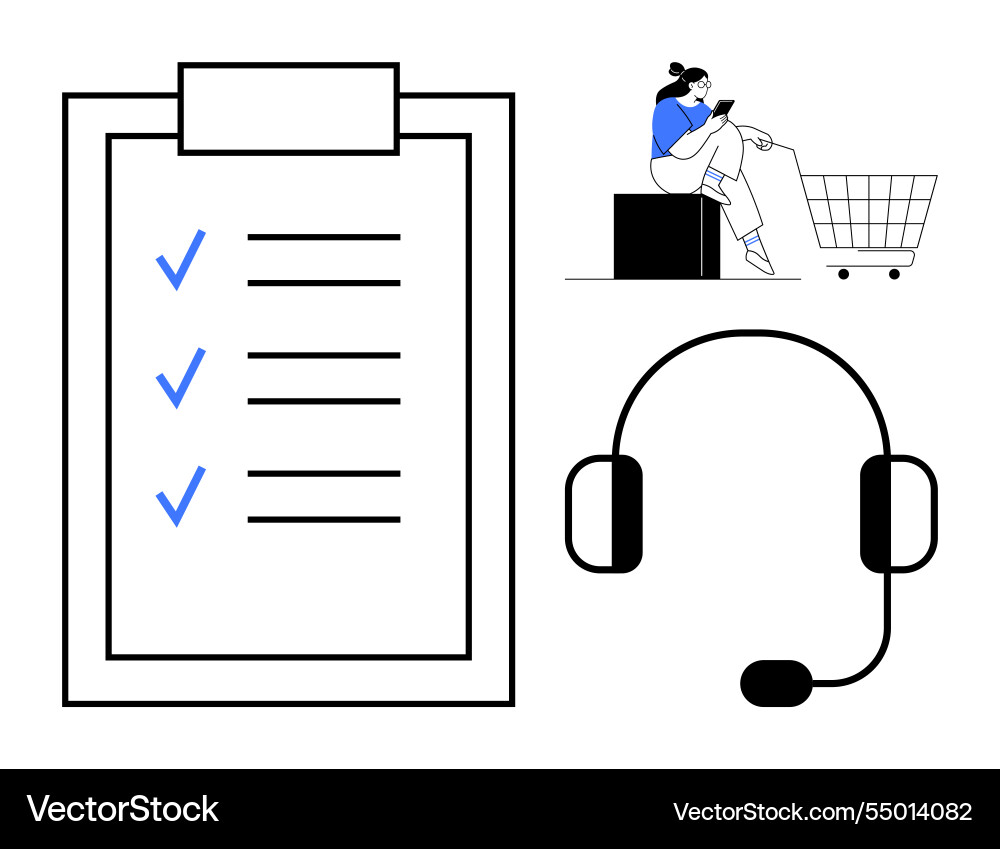 Efficient customer service concept checklist Efficient customer service concept checklist Vector Image