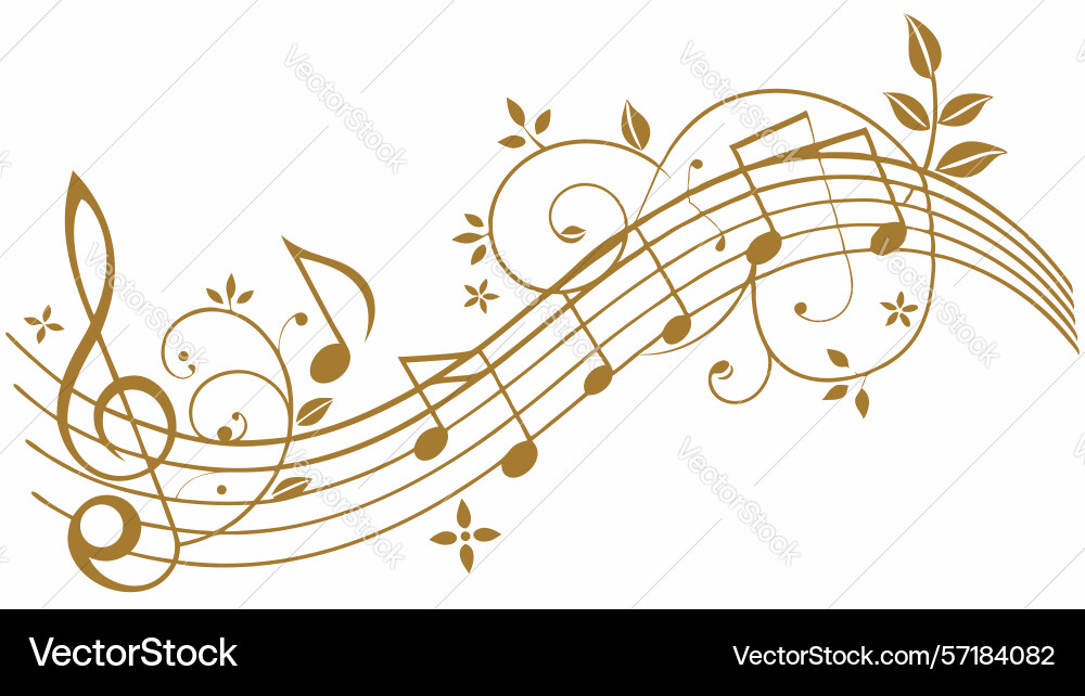 Elegant musical notes swirl design generative ai vector image