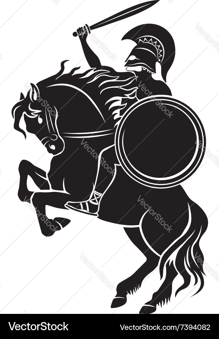 Gladiator with a spear Royalty Free Vector Image