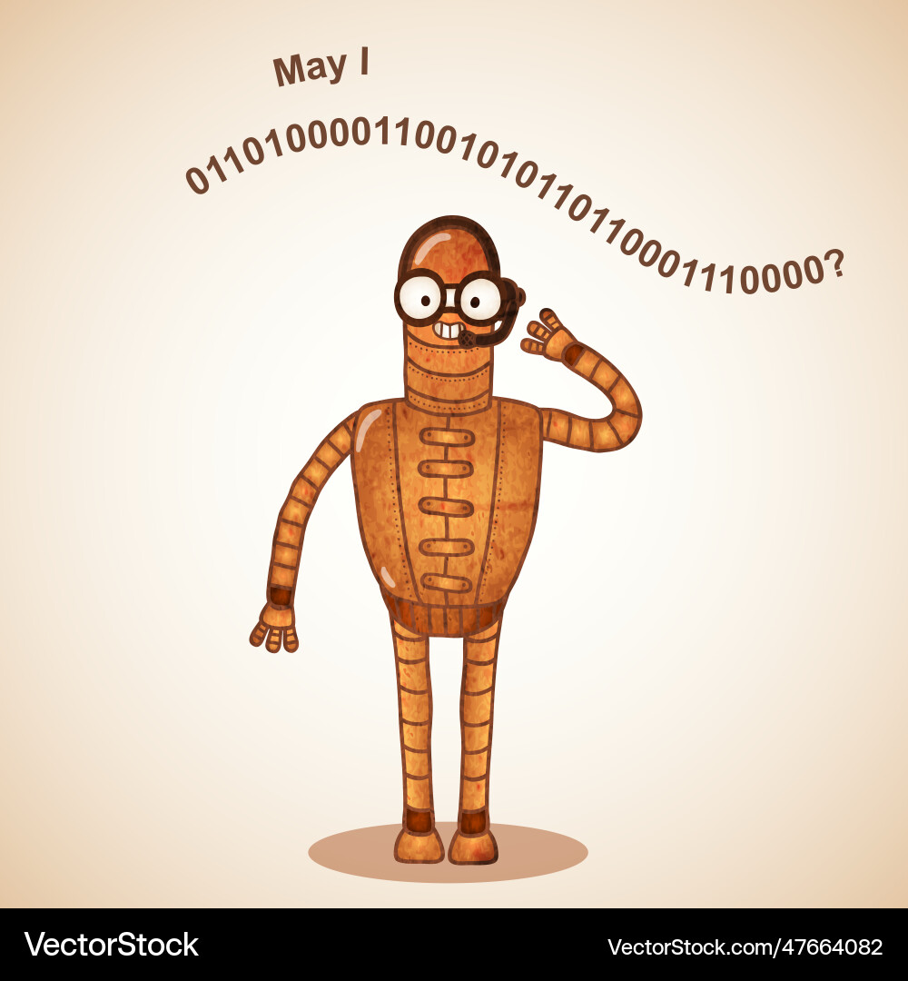 Help desk robot ready for service vector image