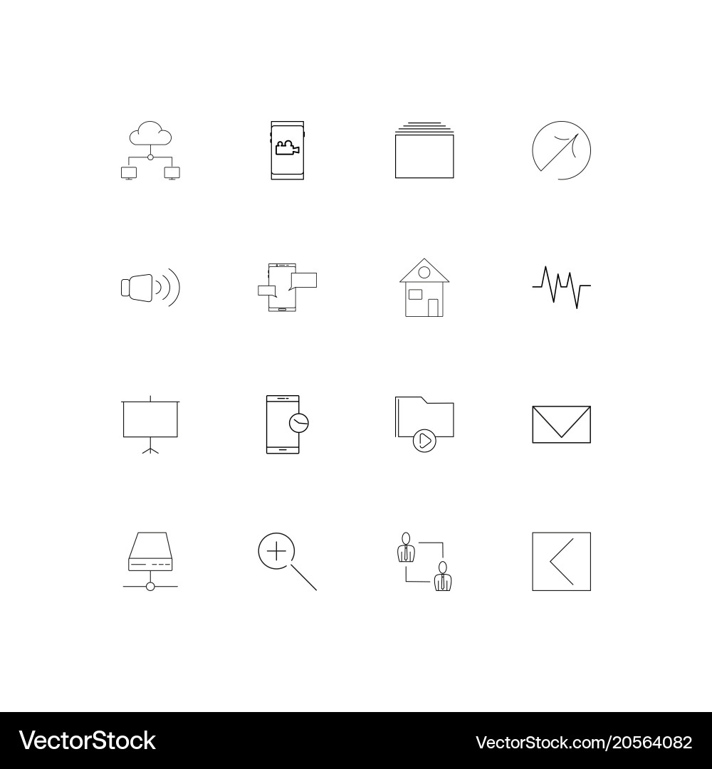 Internet of things simple linear icons set vector image
