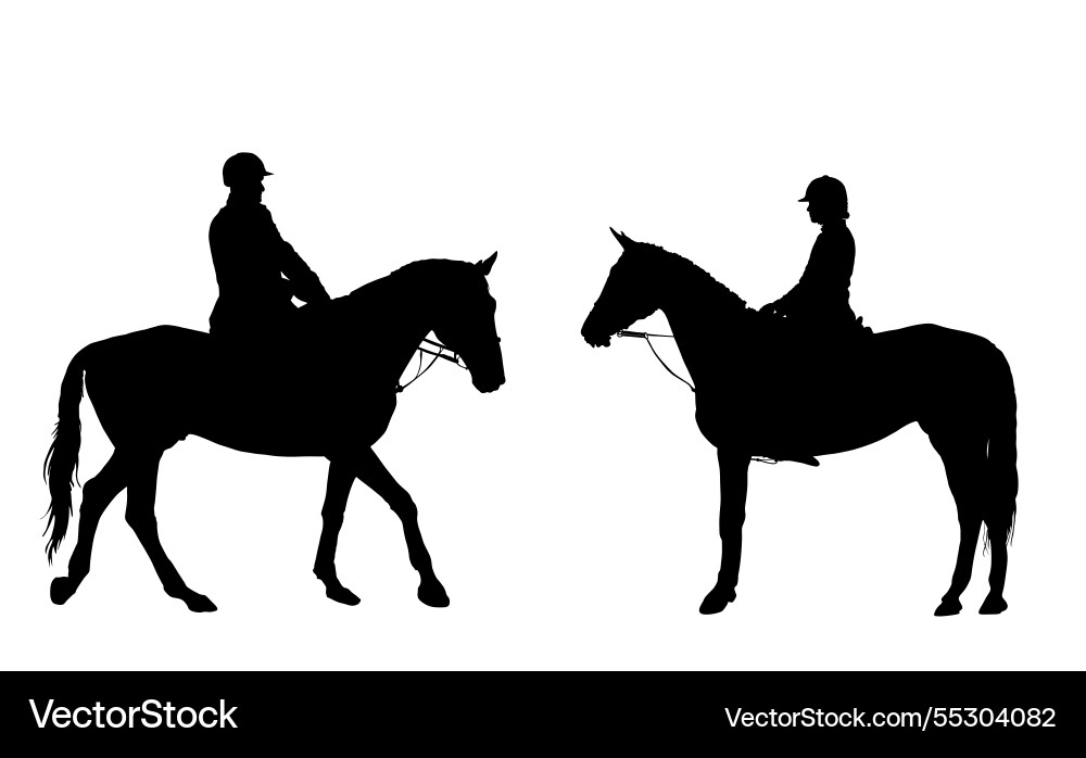 Jockey Paar Reitpferd Silhouette Jockey Paar Reitpferd Silhouette vektorbild