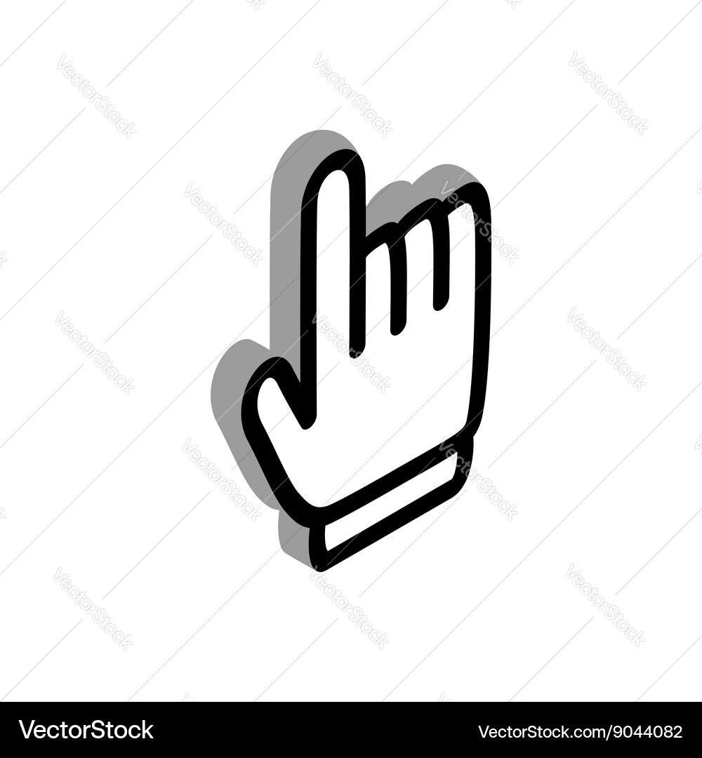 Pointer computer mouse icon isometric 3d style vector image