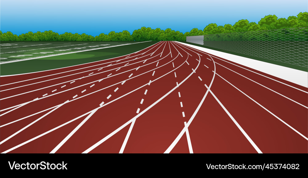 Running track background scene Running track background scene vector image