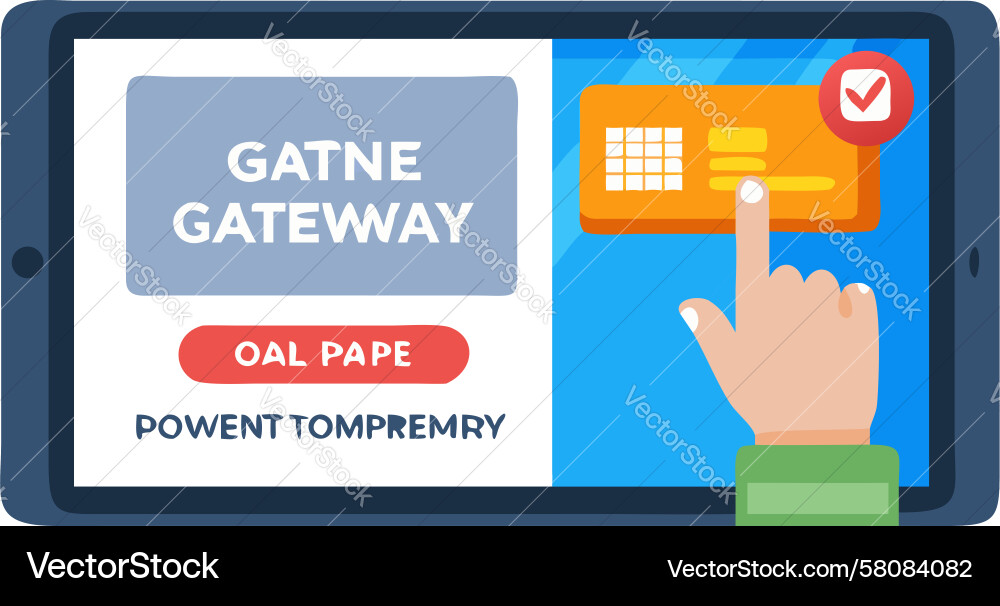 Secure Payment Gateway on Tablet Vector Image