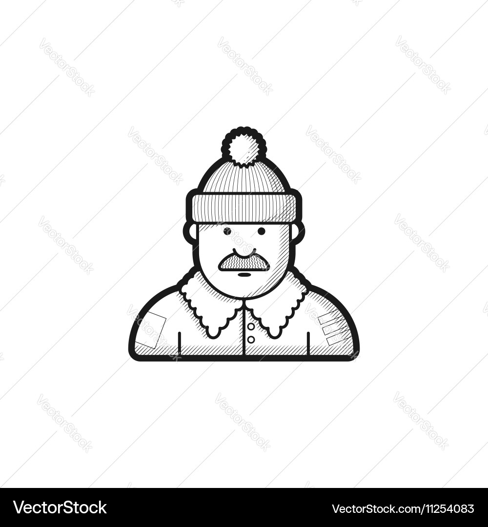 A set of unique characters contour different vector image