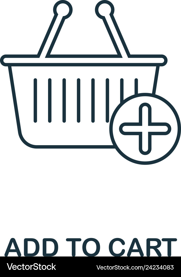 Add to cart icon thin line style symbol from vector image