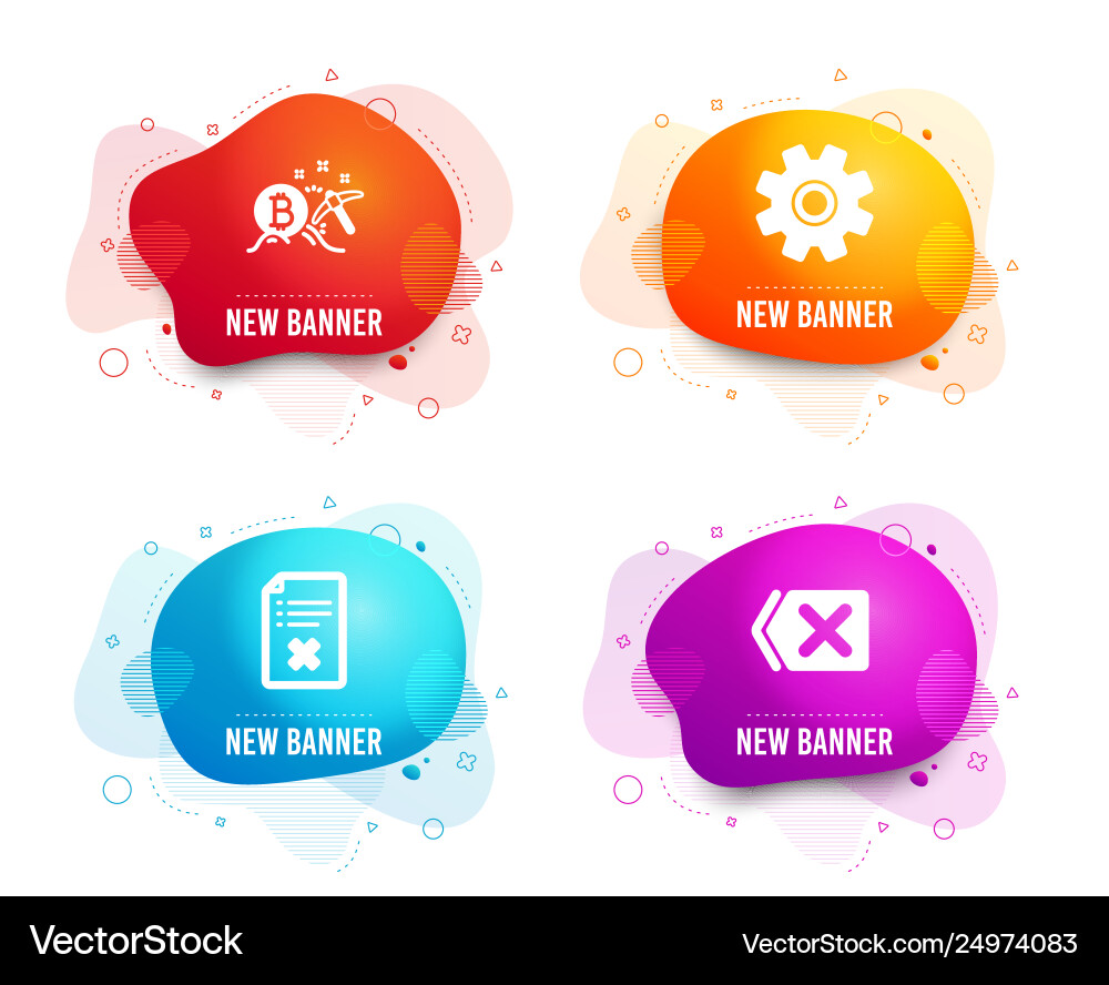 Bitcoin mining service and reject file icons vector image