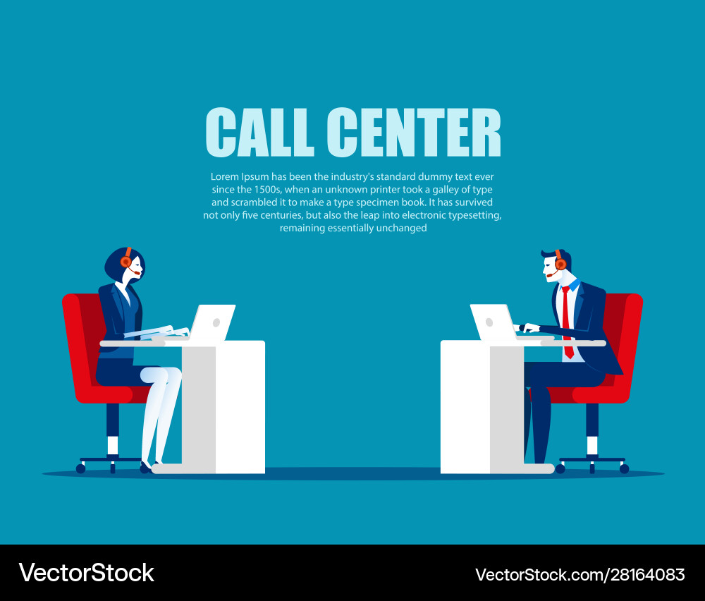Call Center Characters vector image