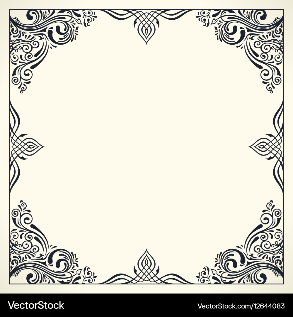 Calligraphic border frame design template Vector Image