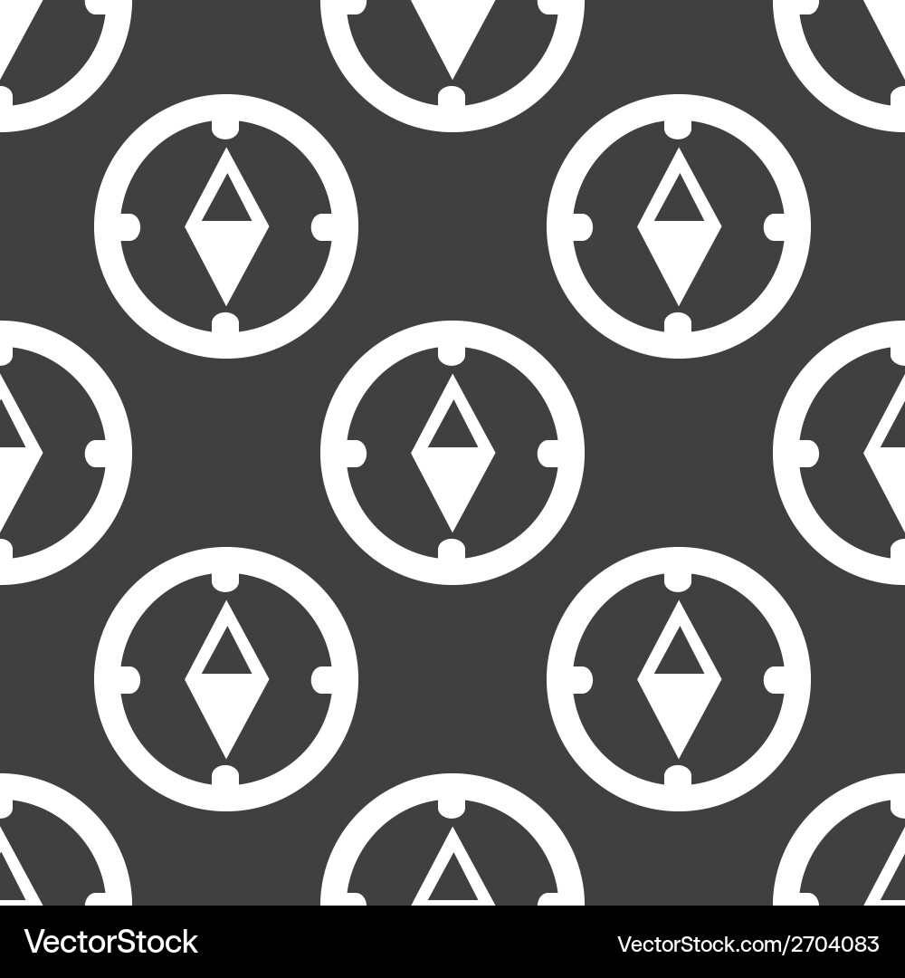 Compass web icon flat design seamless gray pattern vector image