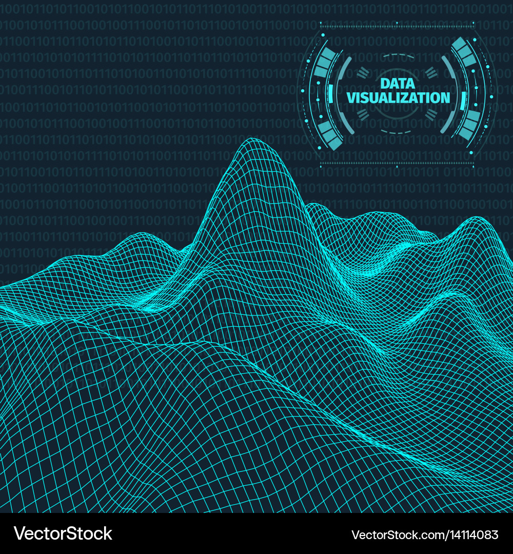 Data visualization background futuristic design Vector Image