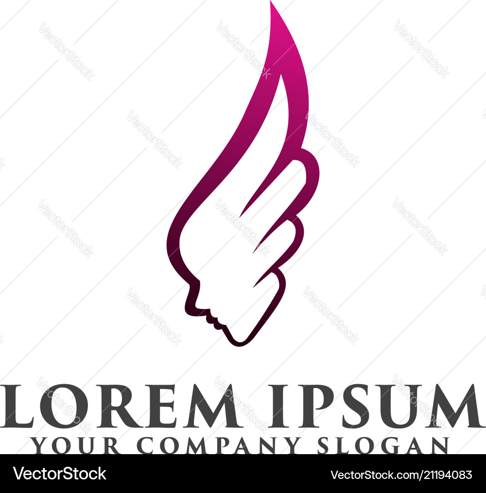 Face Flügel Logo Schönheit Spa Design Konzept Face Flügel Logo Schönheit Spa Design Konzept vektorbild