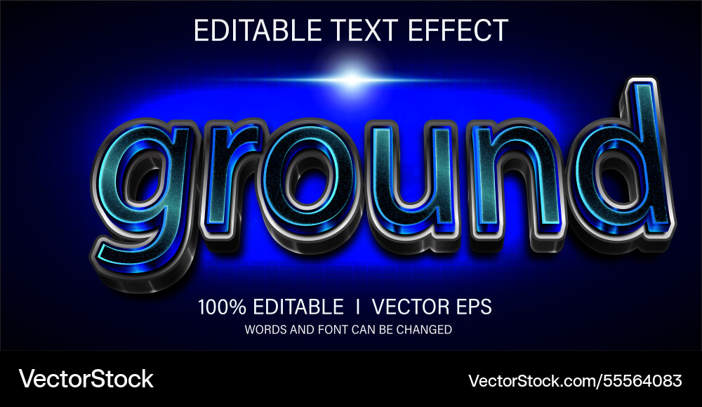 Ground 3d text effect with modern style design Ground 3d text effect with modern style design vector image
