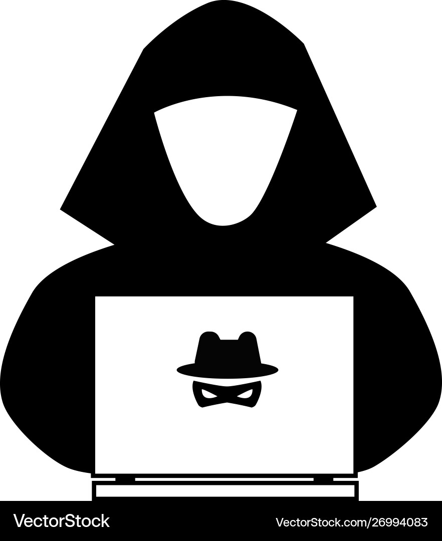 Hacker icon on white background flat style Hacker icon on white background flat style vector image