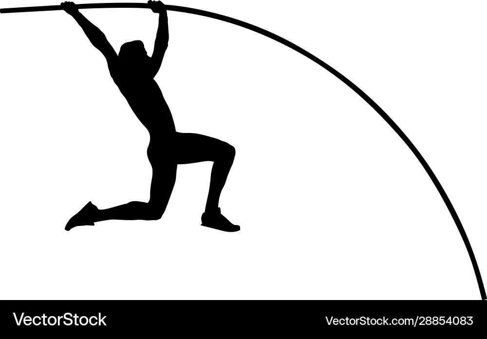 Male Athlete Pole Vaulting Vector Image