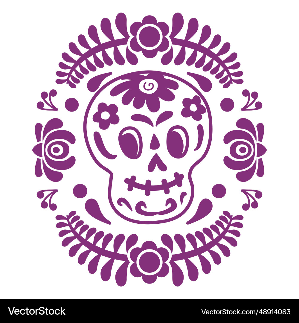Mexikanische Totenkopf Maske papel picado Mexikanische Totenkopf Maske papel picado vektorbild