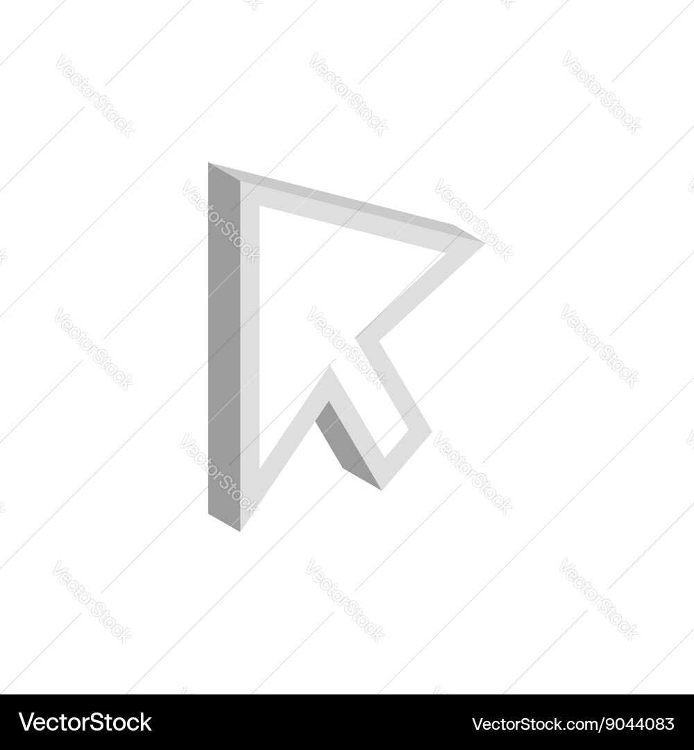 Mouse cursor is over object icon isometric style vector image