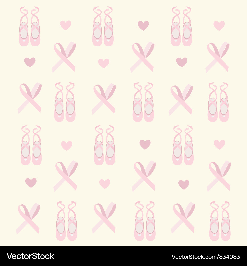 Pink Ballerina Shoes Seamless Pattern Vector Image