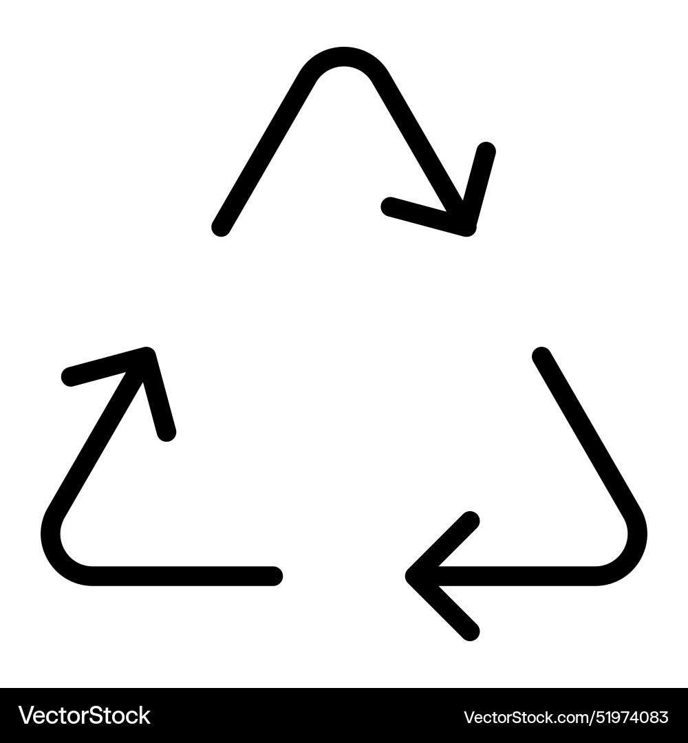 Recycle icon in thin line style graphic design Vector Image