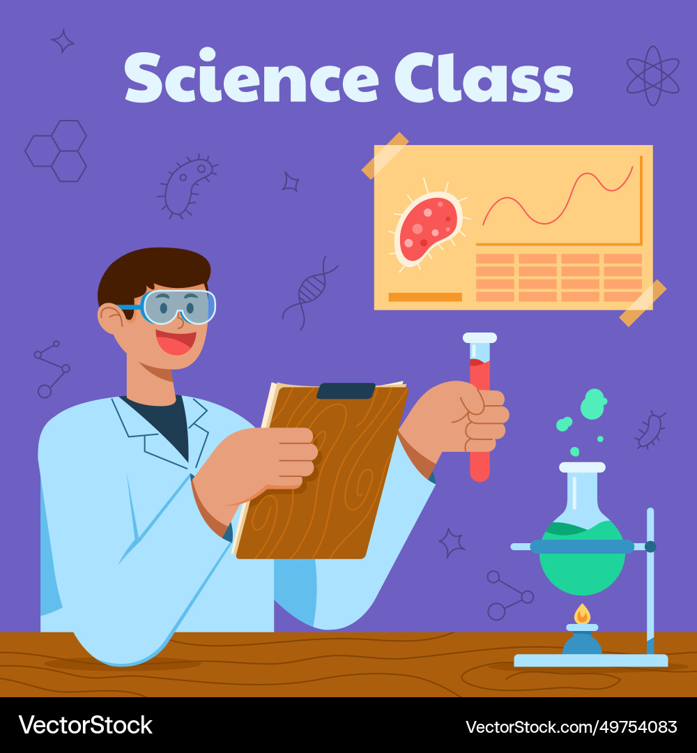 Researching and studying science Vector Image