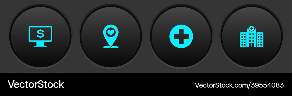 Set monitor with dollar map pointer heart Vector Image