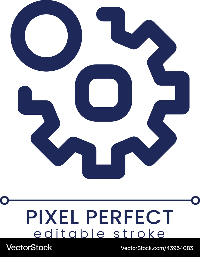Settings notification pixel perfect linear ui icon vector image