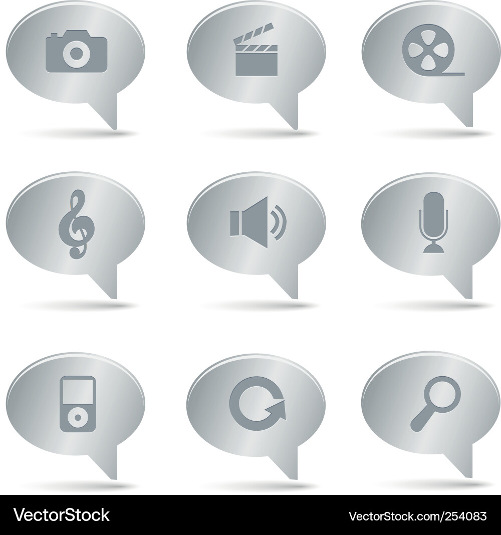 Silver bubbles multimedia Vector Image