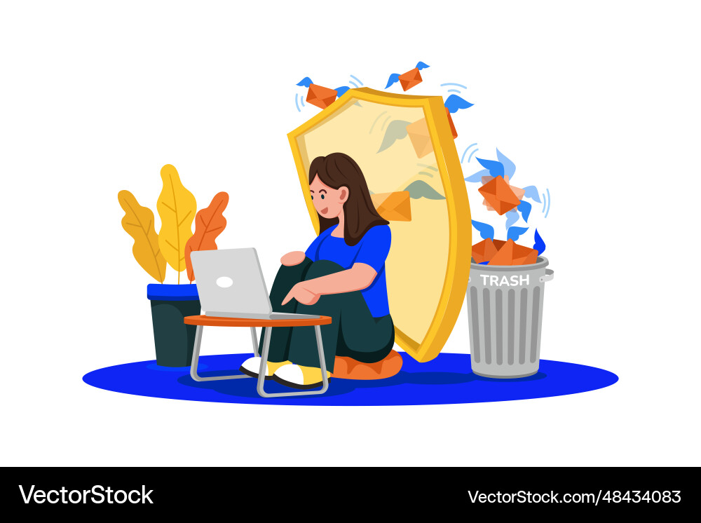 Spam filters protect users from unwanted emails vector image