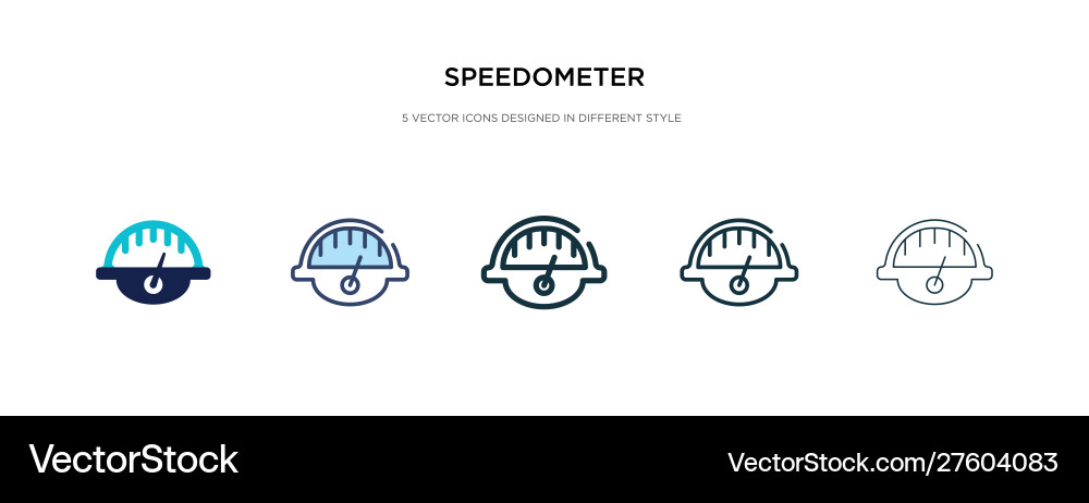Speedometer icon in different style two colored Speedometer icon in different style two colored Vector Image