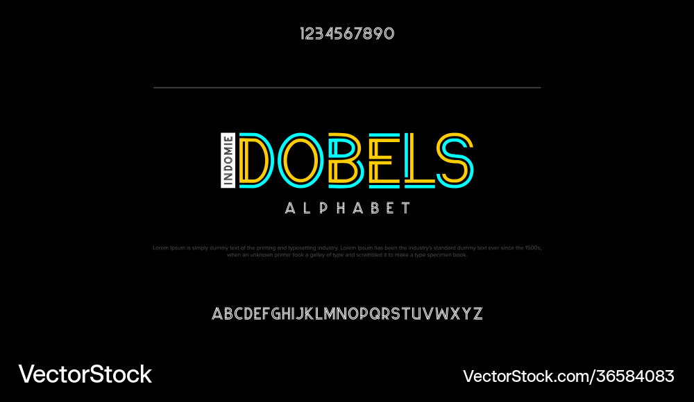 Typeface double line alphabet modern abstract font Typeface double line alphabet modern abstract font vector image