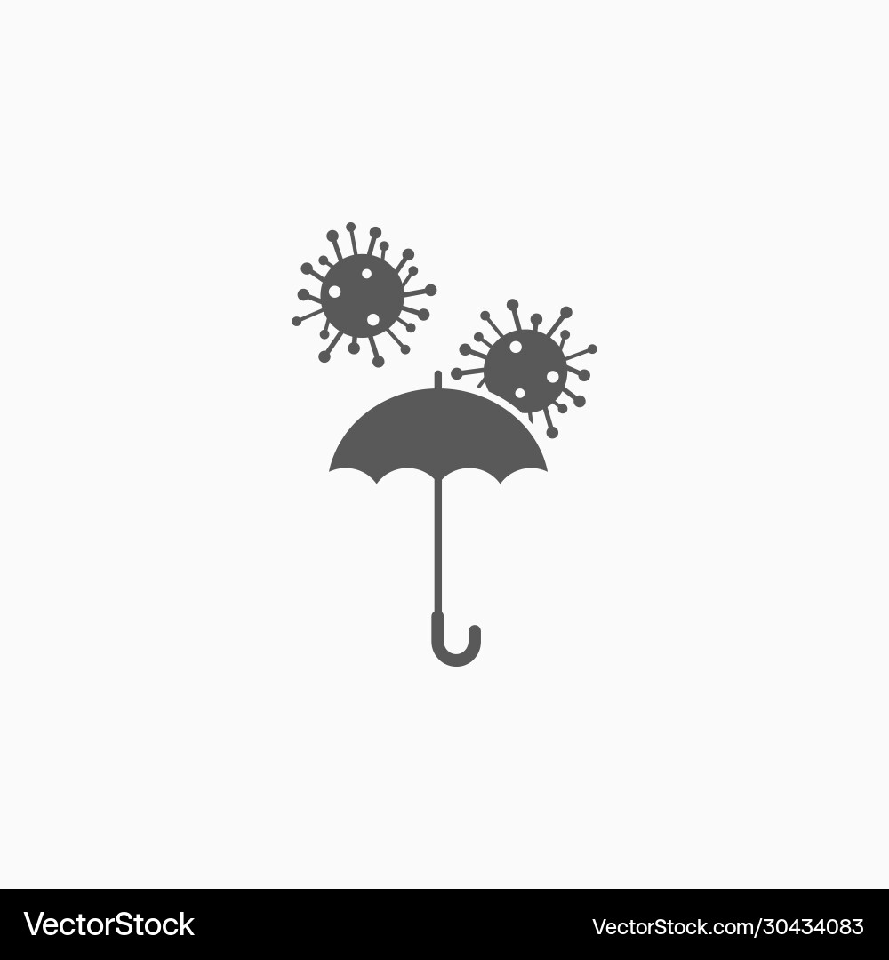 Umbrella safe from virus icon prevention Umbrella safe from virus icon prevention vector image