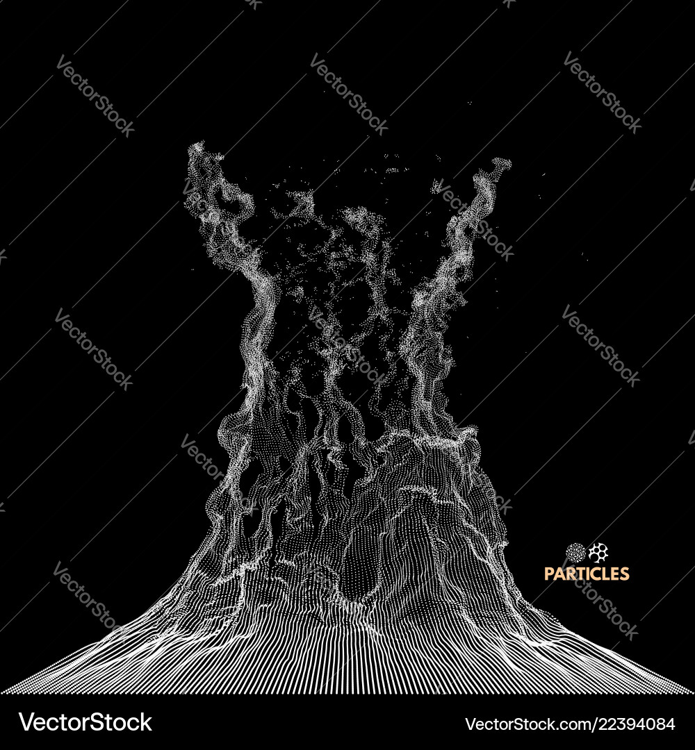 Array with dynamic emitted particles water splash Array with dynamic emitted particles water splash vector image