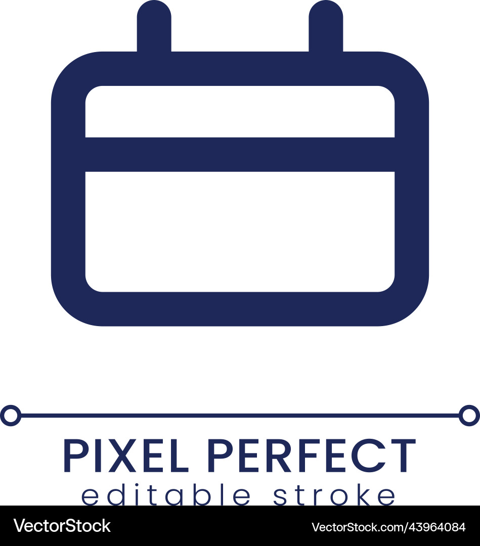 Calendar pixel perfect linear ui icon Calendar pixel perfect linear ui icon Vector Image