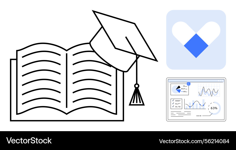 Education and data analytics integration concept Education and data analytics integration concept Vector Image
