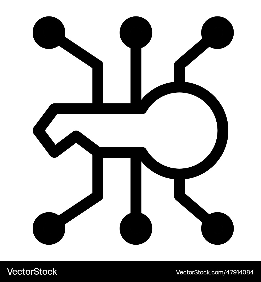 Electromagnetic key lock for cyber security Vector Image